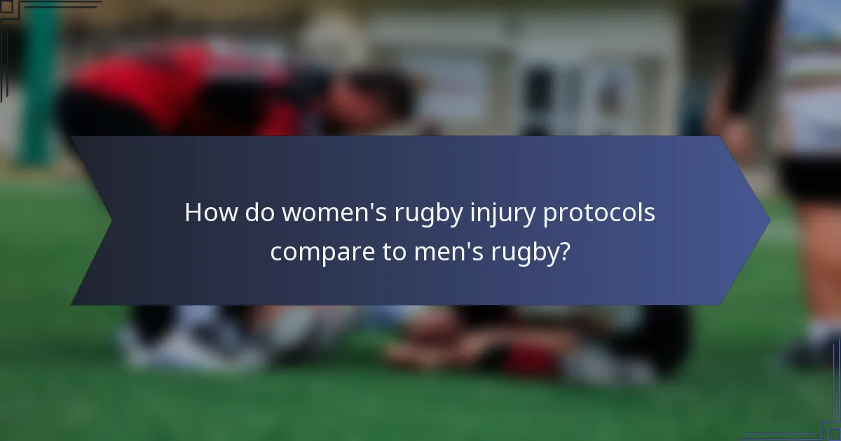 How do women's rugby injury protocols compare to men's rugby?