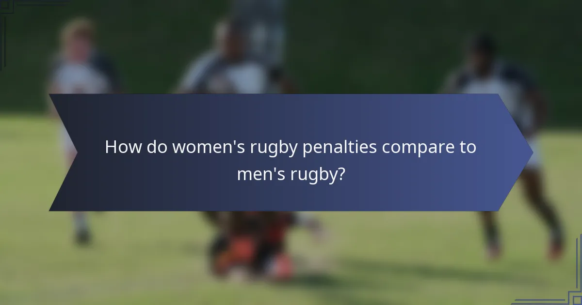 How do women's rugby penalties compare to men's rugby?