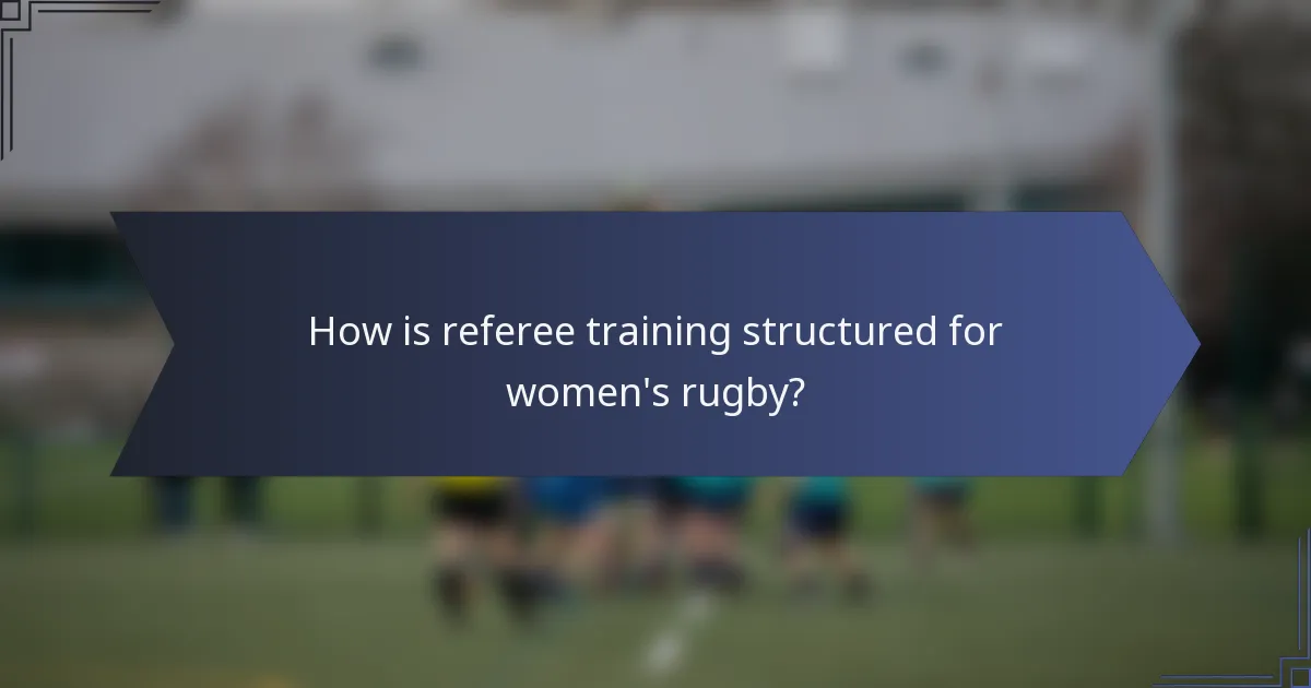 How is referee training structured for women's rugby?