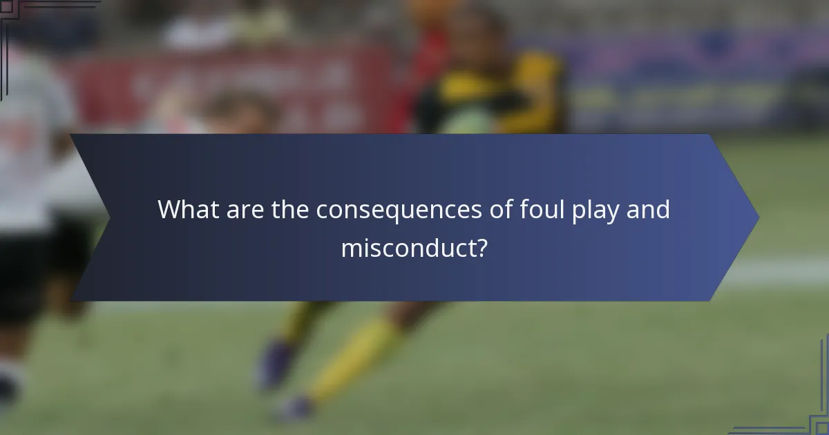What are the consequences of foul play and misconduct?