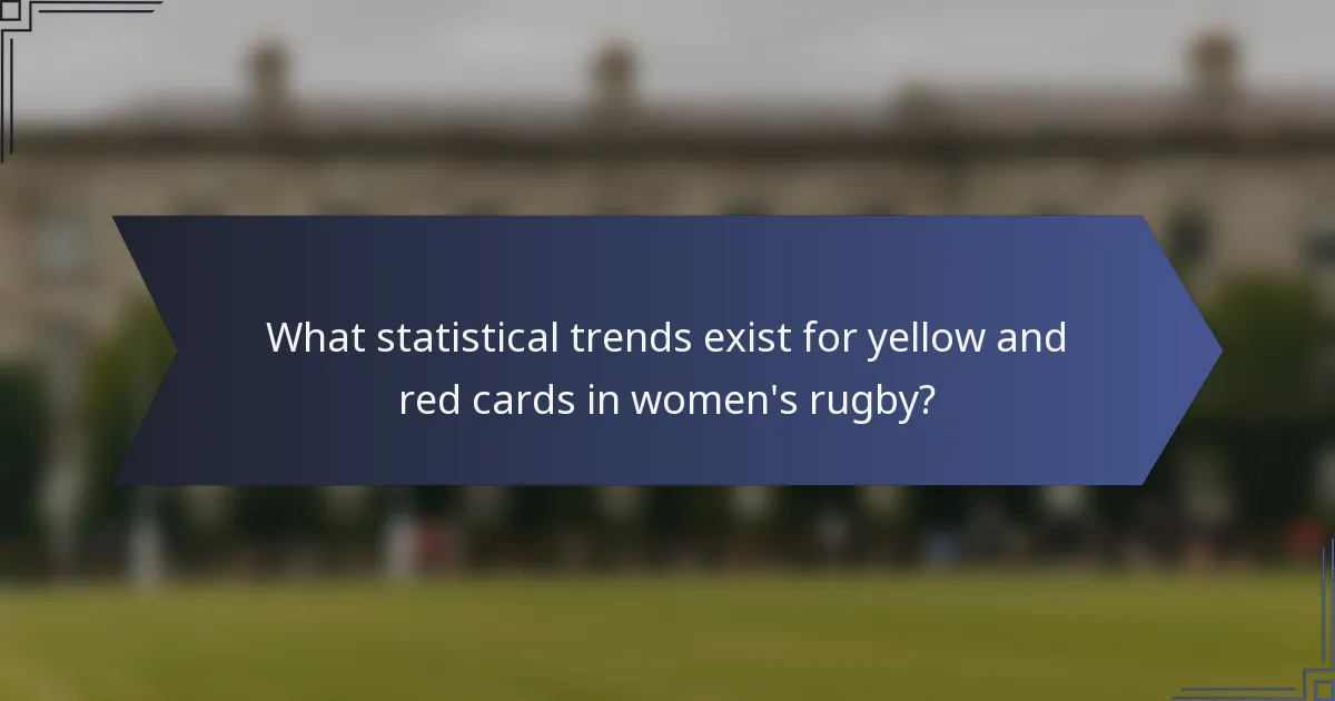 What statistical trends exist for yellow and red cards in women's rugby?